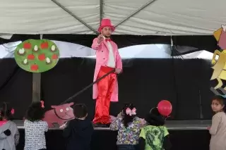 El actor Manuel Mendivil interpreta el cuento adaptado a teatro “El Mago Rosa”
